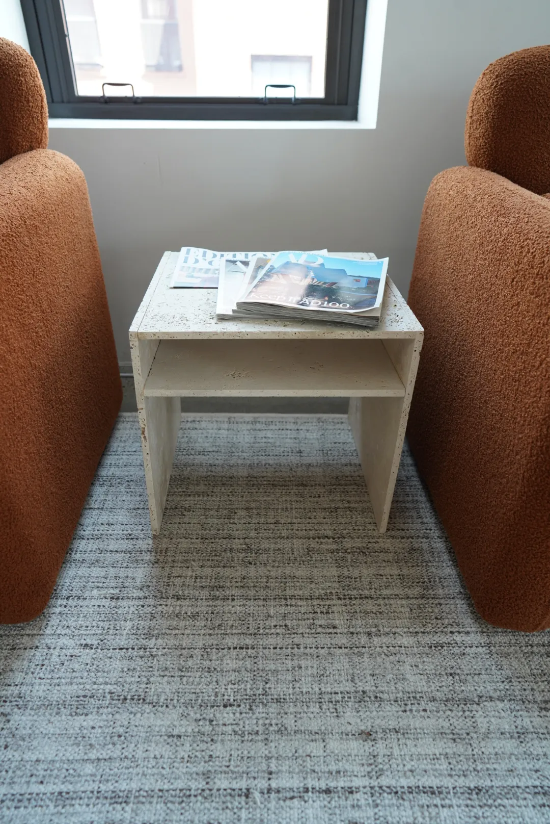 Small Travertine Side Table