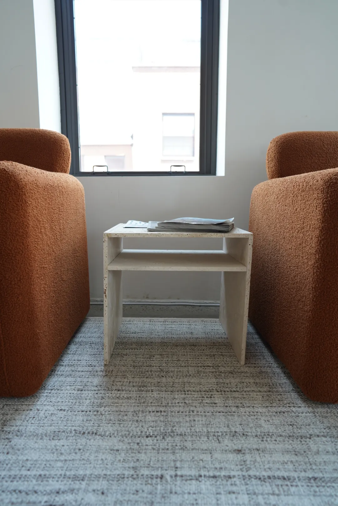 Small Travertine Side Table — view 2