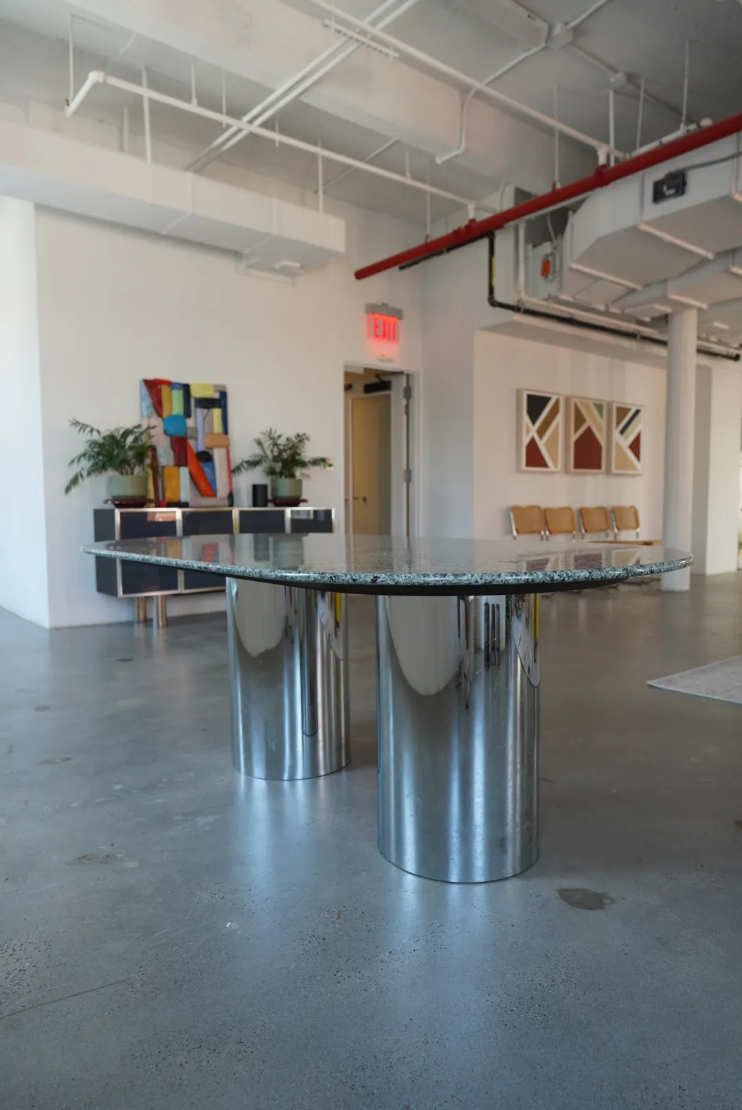 Granite Top Dining/Conference Table — Leon Rosen for Pace — view 3