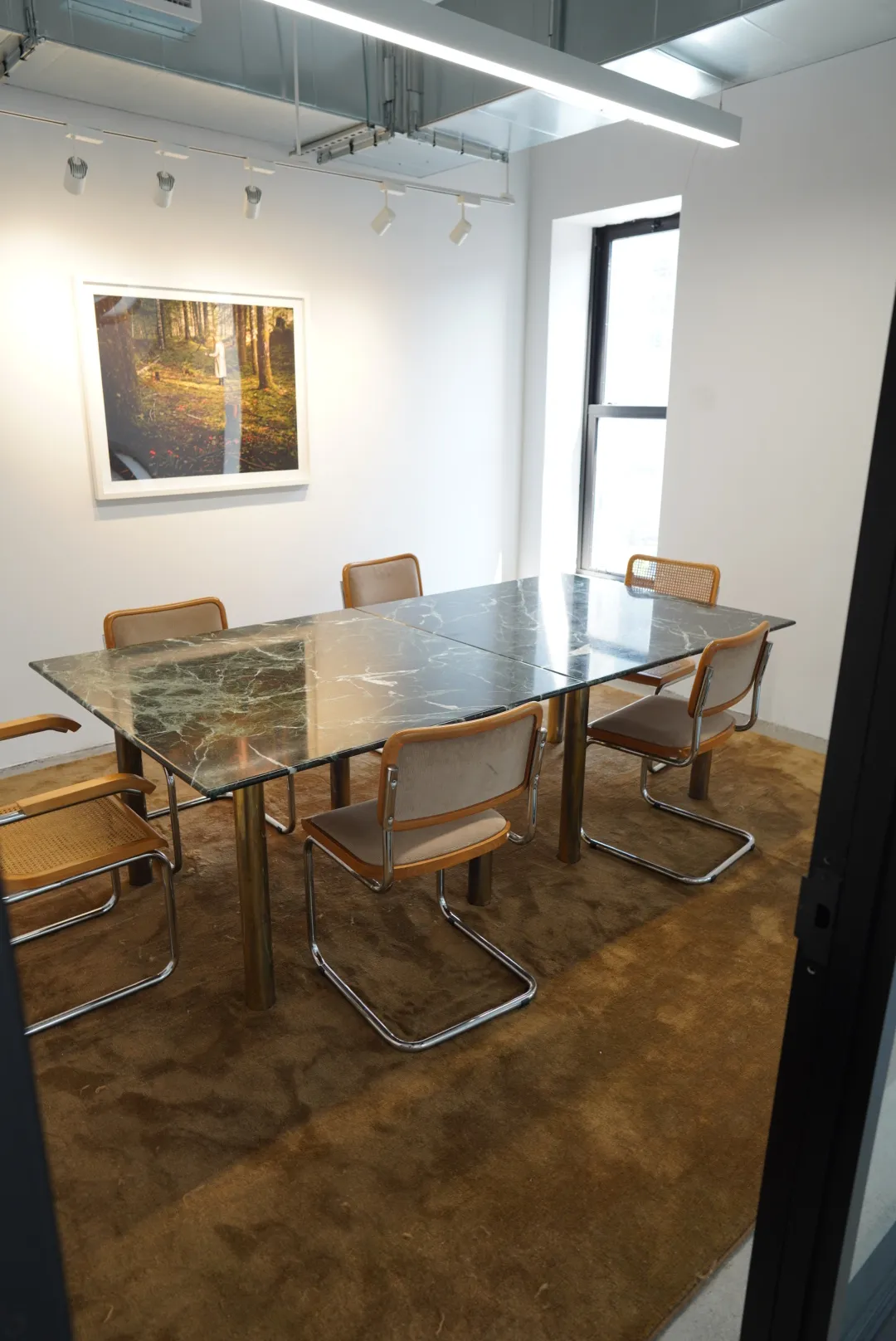 Green Marble Tables with Brass Legs — view 3