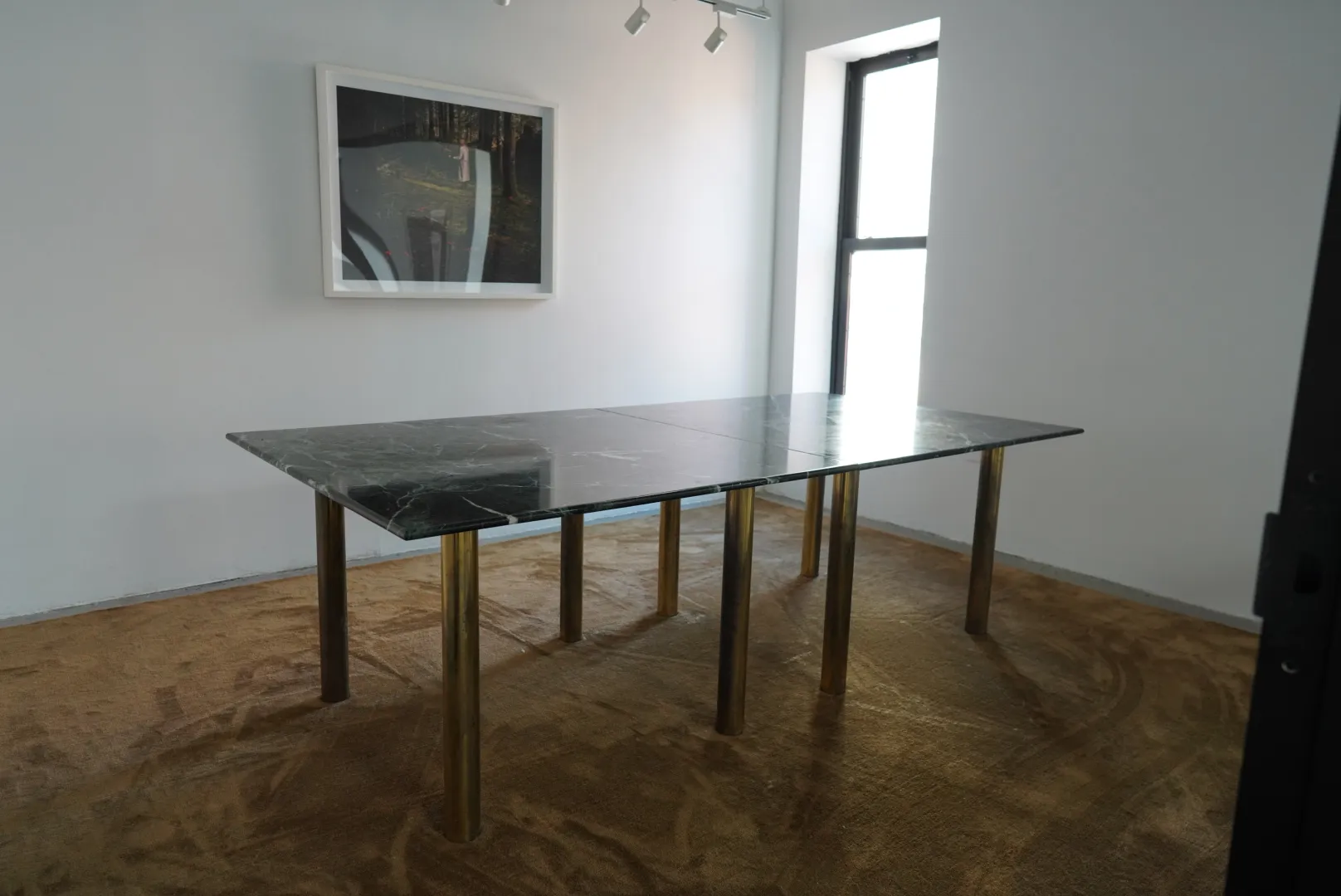 Green Marble Tables with Brass Legs — view 7