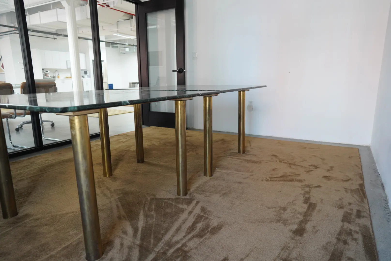Green Marble Tables with Brass Legs — view 10