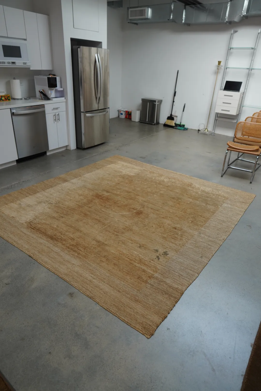 Vintage Golden Silk Rug — view 5