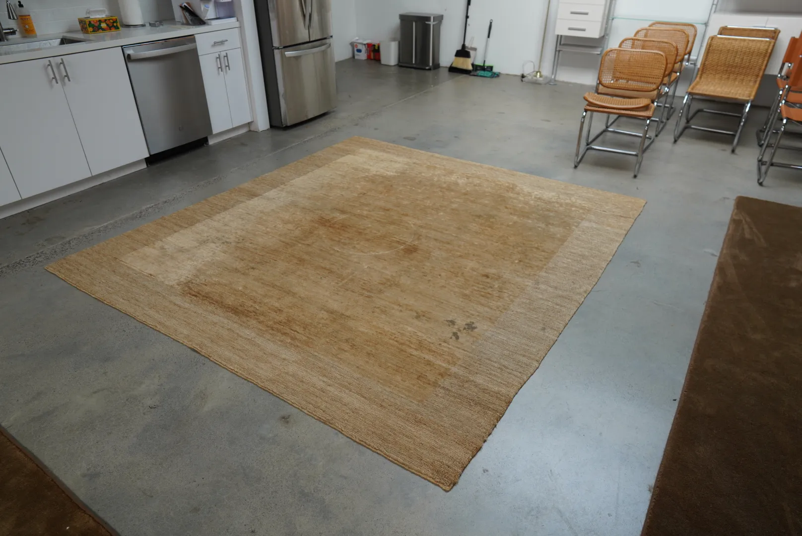 Vintage Golden Silk Rug — view 6