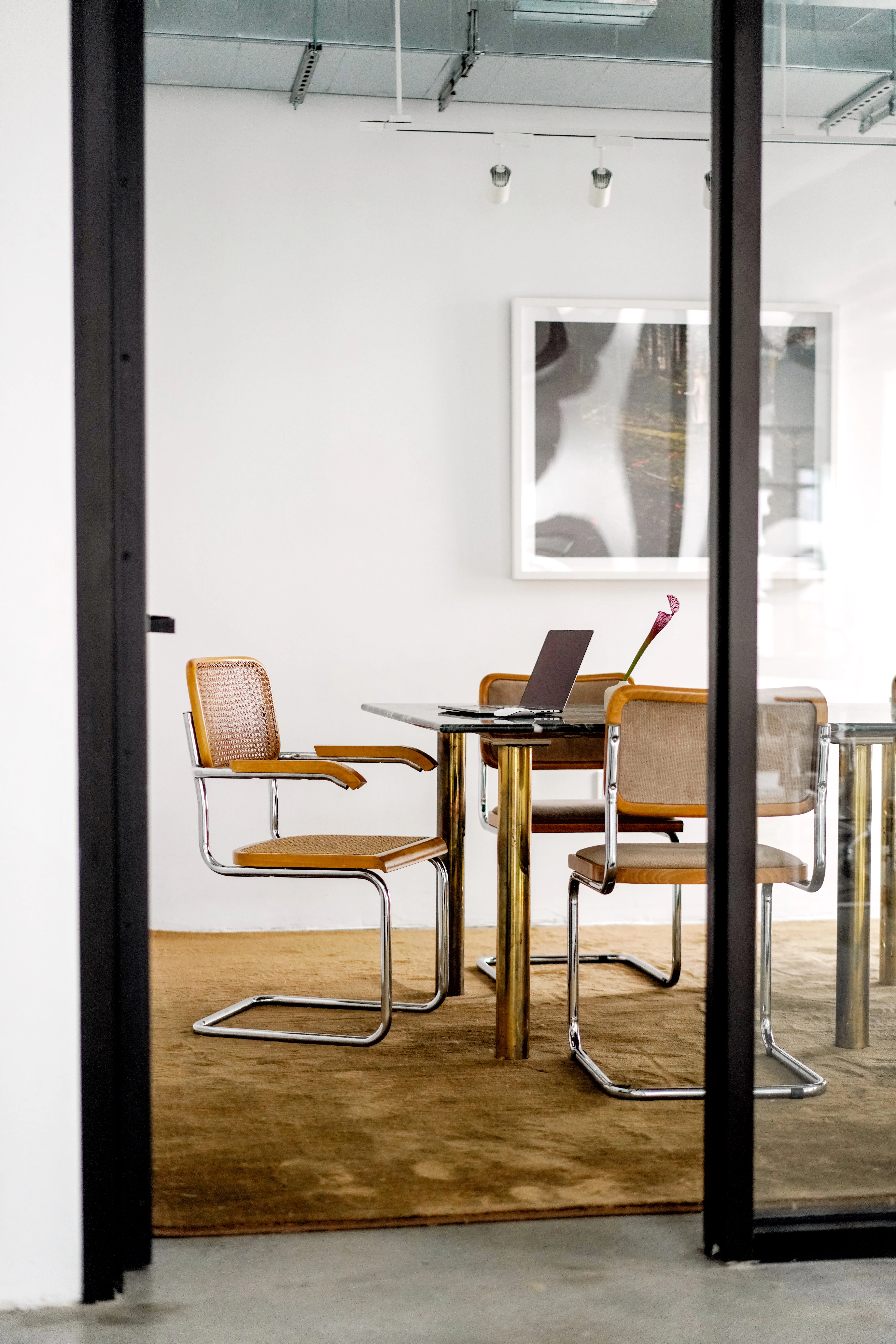 Caned Chesca Chairs with Arms — view 2