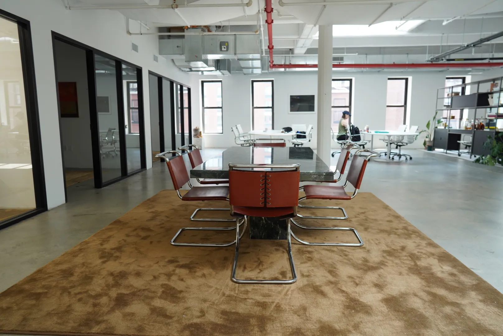 Burgundy Leather Mies van der Rohe Cantilever Chairs — view 5