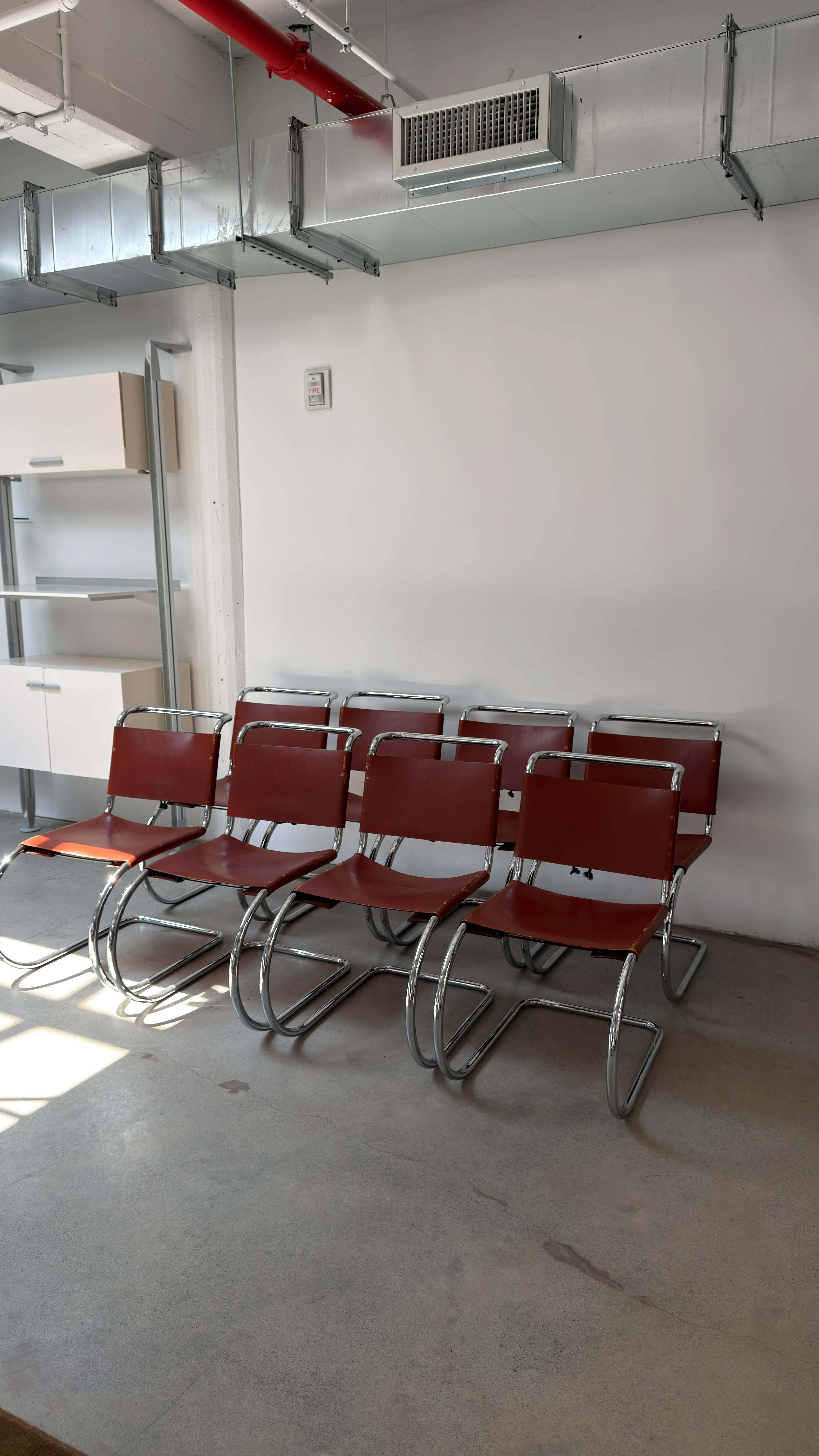 Burgundy Leather Mies van der Rohe Cantilever Chairs — view 6