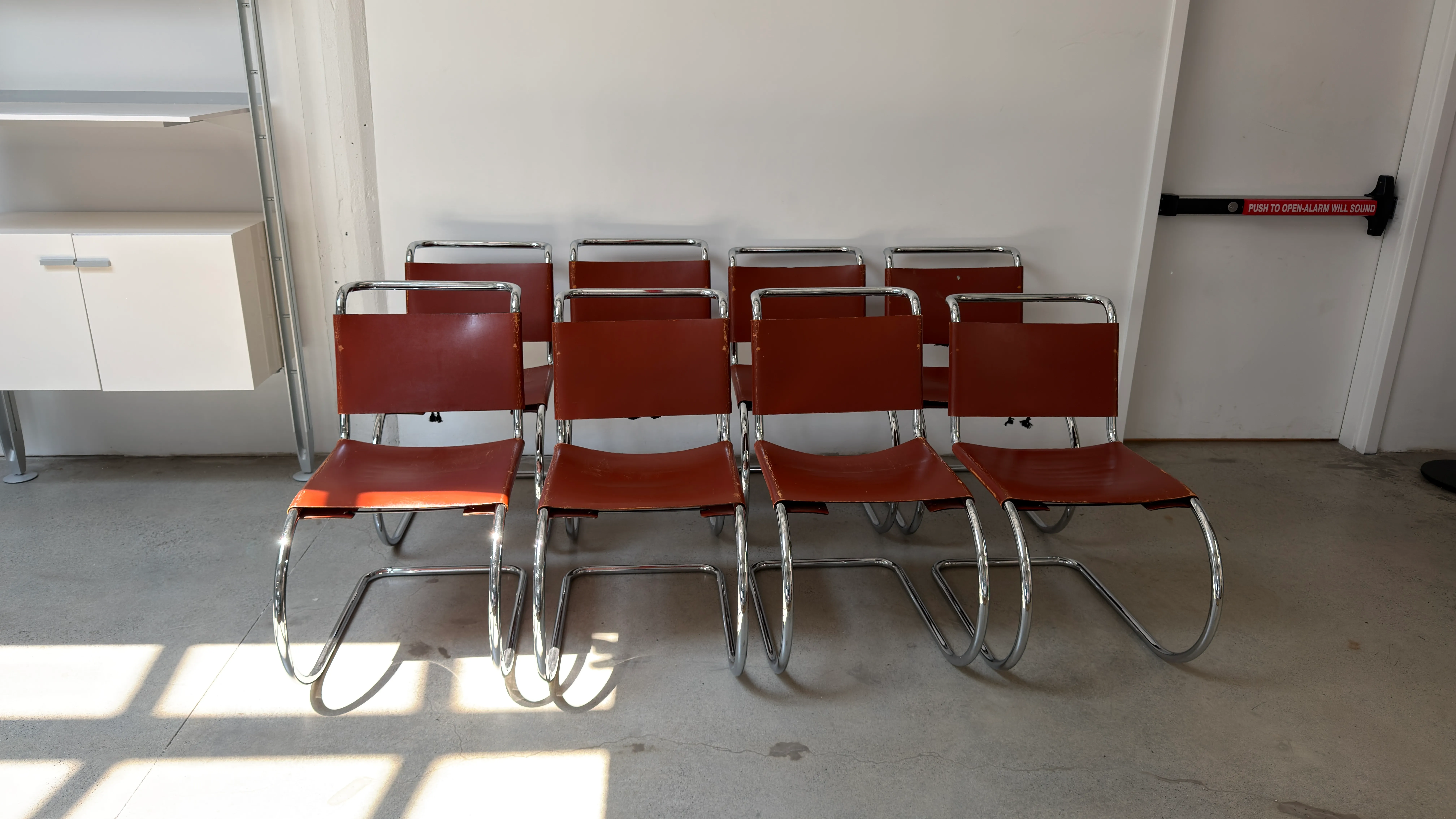 Burgundy Leather Mies van der Rohe Cantilever Chairs — view 7