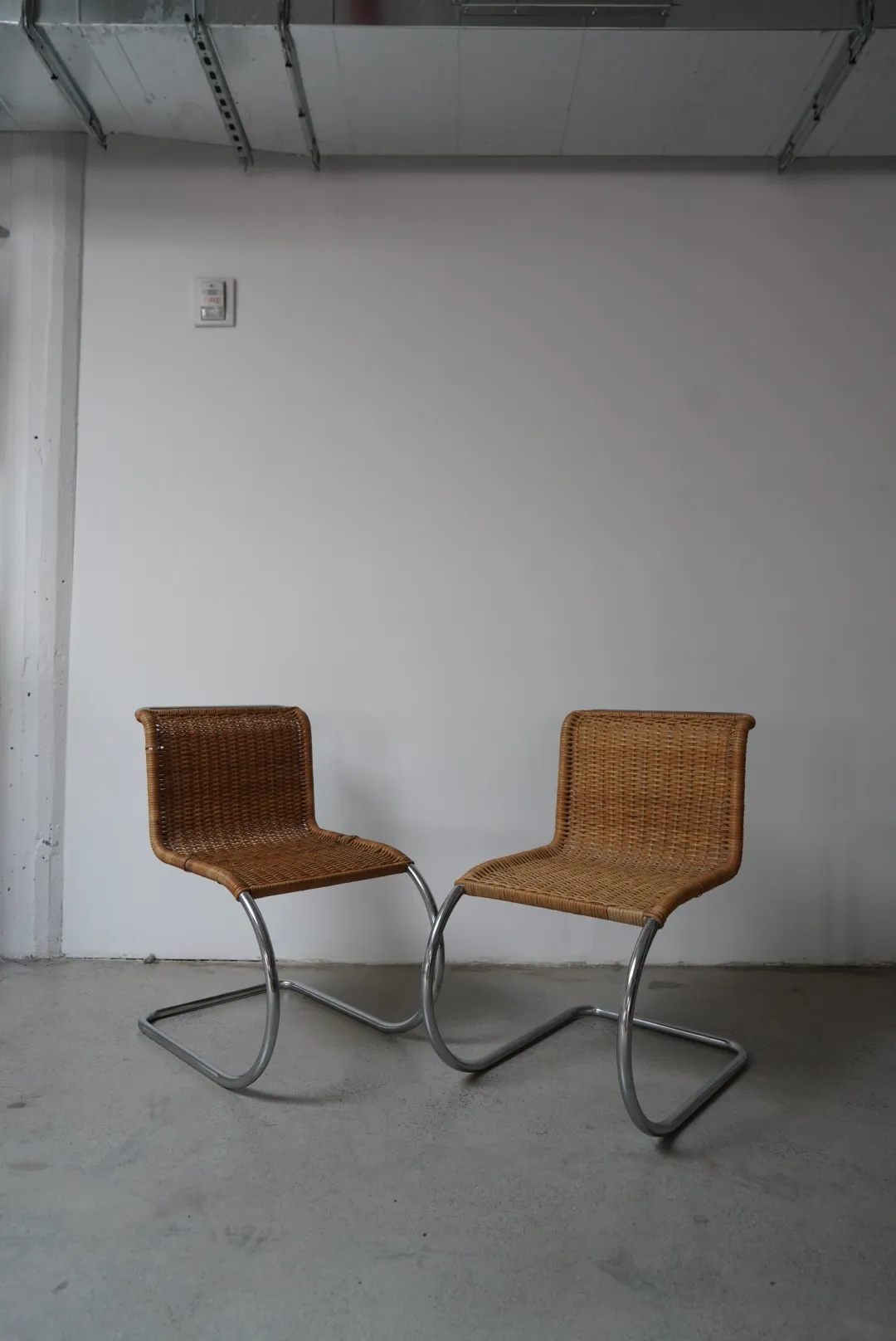 Caned Mies van der Rohe Cantilever Chairs — view 4